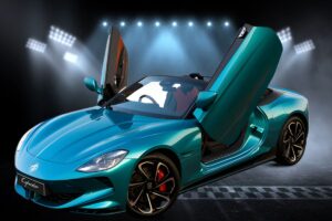 mg cyberster irises cyan colour