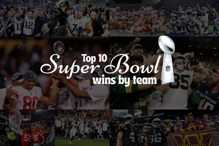 Top 10 Super Bowl wins by team